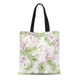 thumbnail image 1 of JSDART Sac en Toile Réutilisable Sac de Courses Motif Floral Tropical Jungle Feuilles de Palmier Fleurs, 1 of 1