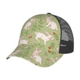 thumbnail image 7 of Picia Cute Rabbit And Flower Pattern Trucker Hat,Baseball Cap,Sun Protection Cap,Stylish Headwear,Leisure Cap,Outdoor Sports Cap, 7 of 7