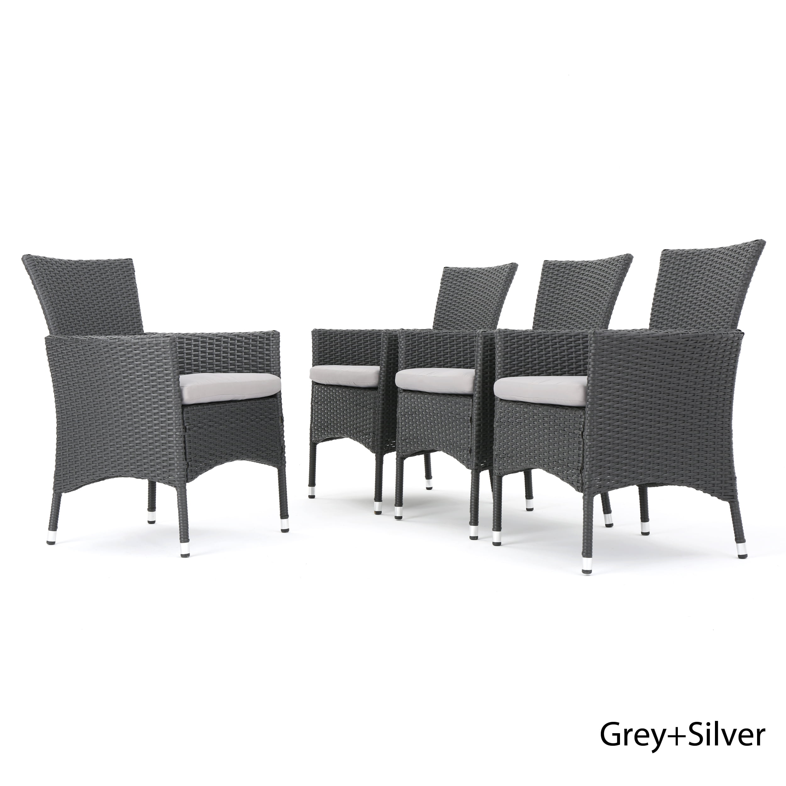 Grey Wicker Dining Chairs With Cushions, Grey Wicker Dining Chairs