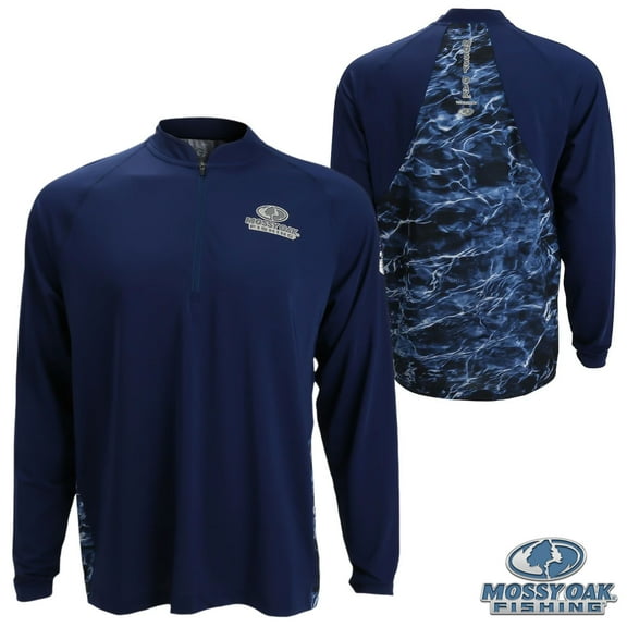 Mossy Oak Fishing Perf. Elements Lightweight 1/4 Zip (M)- Navy/Marlin