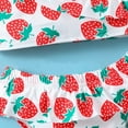 thumbnail image 5 of LNMQLPDBS 2 Piece Girls One Shoulder Swimsuits Kids Strawberry Graphic Printed Ruffle Trim Bathing Suits Beach Pool Swimwear Summer Beach Cute Outfit for Toddler Girls Beachwear for Seaside﻿ ﻿, 5 of 6