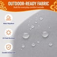 thumbnail image 5 of ROFIEJOX Outdoor Chair Cushions Set of 2, 19 x 19 x 3 Inch Water-Repellent Patio Seat Cushions with High-Resilience Foam, White Piping and Ties, Gray, 5 of 8