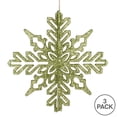 thumbnail image 3 of Vickerman 6" Lime 3D Glitter Snowflake Christmas Ornament, Set of 3, 3 of 3