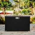 thumbnail image 2 of Phoneix 43” Propane Fire Pit Table for Outside with Lava Rocks, Weatherproof Protective Cover and Glass Windshield, Black, 2 of 9