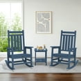 thumbnail image 3 of SERWALL Oversized Outdoor Rocking Chair Set of 2, All-Weather HDPE Patio Rocker with Wide Armrests for Porch, Patio & Lawn,Blue, 3 of 12