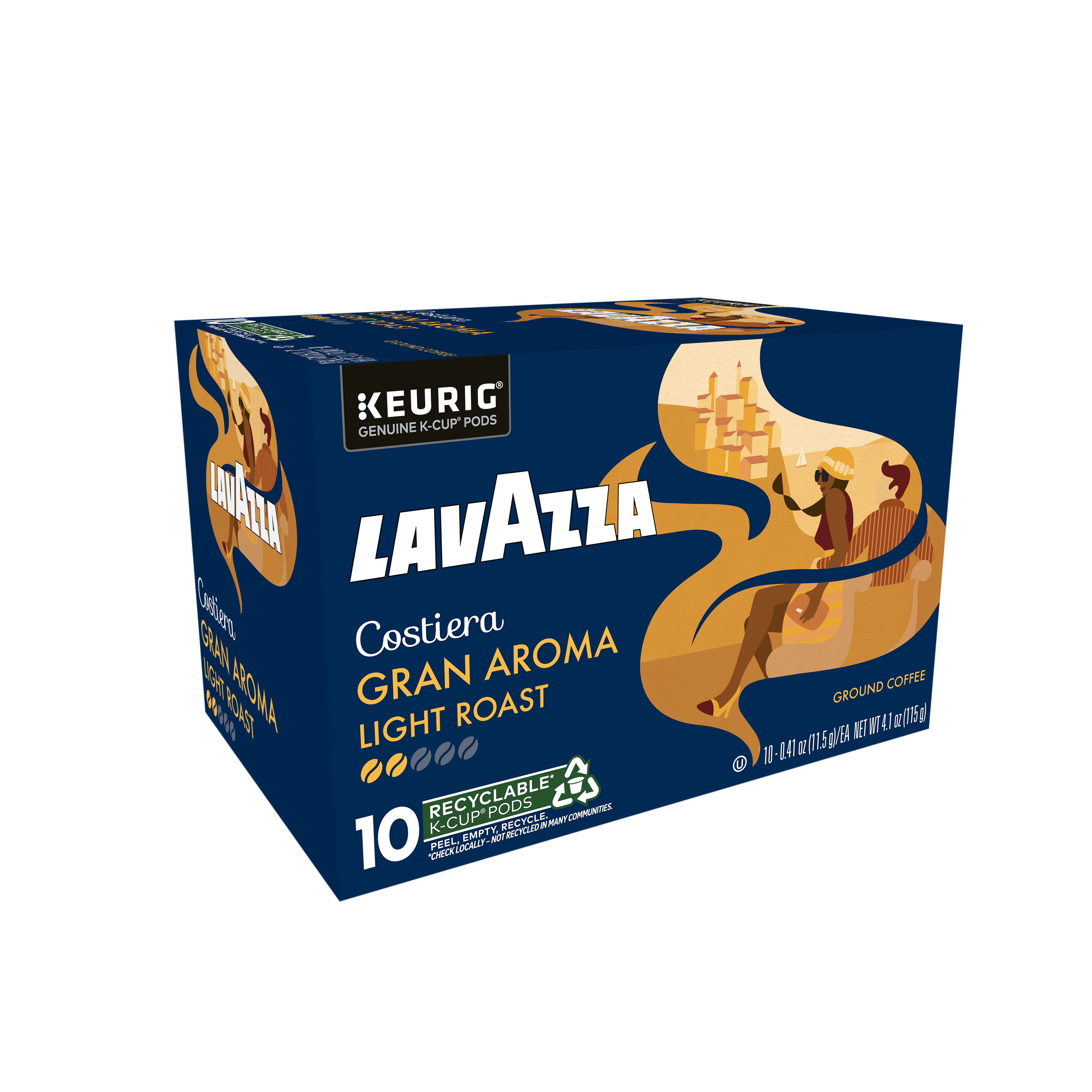 Lavazza Costiera Gran Aroma Keurig K-Cup® Pods, Light Roast, 100% Arabica (60 Pods)
