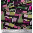 thumbnail image 3 of Soimoi Crepe Silk Fabric Patchwork Color Block Printed Fabric 1 Yard 42 Inch Wide, 3 of 3