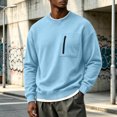 thumbnail image 2 of Men's Crewneck Sweatshirt Pullover Casual Loose Fit Sport Tops Midweight Long Sleeve Basic Sweatshirts with Zipper Chest Pocket, 2 of 6