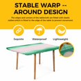 thumbnail image 4 of Green Stripes Table Cloths for 3 Foot Rectangle Tables, Light Pink Ombre Simple Abstract Lines Patio Waterproof Elastic Fitted Tablecloths, Washable Rectangular Table Cover for Camping, 4 of 8