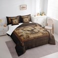 thumbnail image 3 of Manfei Tribal Western Deer Bedding Comforter Set 7pcs, Rustic Farmhouse King Bedding Sets, Brown Lodge Cabin Bed Sheets, Breathable Home Decor, 3 of 7