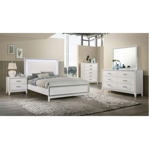 Modern White Queen Bed Set 3PCS by Acme Haiden 28450Q-3pcs
