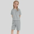 thumbnail image 2 of Tween Girls Pajamas Set Short Sleeve Crewneck Soft Comfort Top Shorts Set Summer Girls Outfits Set Tween Cute Pjs for Girls 10-11 Years, 2 of 9