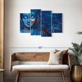 thumbnail image 3 of Elephant Stock Stained Blue Buddha Wall Art - Horizontal Multi Panel Canvas - Living Room Wall Decor - People Multi Panel - Blue And Orange Decor - 43" x 27", 3 of 8