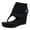 1Black, variant on Square Toe Flip Flops Suede Wedge Sandals for Women Summer Platform Western Short Booties with Fringe and Ankle Strap Khaki Size 8.5