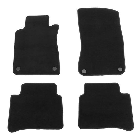 Ikon Motorsports Floor Mats for 2003-2009 Benz W211 E-Class 4Dr OE Factory Style Black Nylon Carpet Car Front Rear 4pcs