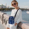 thumbnail image 2 of TSOVTHRID Blue Leaf Print Small Crossbody Bag for Women Cell Phone Purse Wallet Women's Shoulder Bag Handbags Wallet Purse with Card Slots for Women Travel Shopping, 2 of 7