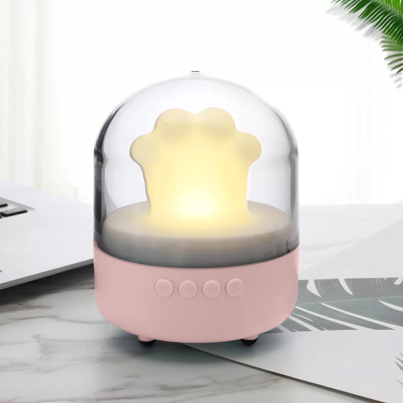 Wovilon Night Light Cat Paw Lamp, Bluetooth Audio Speaker Night Light, Night Smart Alarm Clock Portable Wireless Bedroom Bedside Reading Lamp, Music Sleep Lamp Support Speakerphone