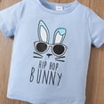 thumbnail image 4 of Kaprioy My First Easter Baby Boy Outfit Short Sleeve hip hop bunny Letter Printed Tee Shirt Tops with Elastic Waist Shorts Set Summer Outfit for Boys Easter, 4 of 6