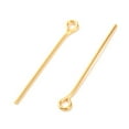 thumbnail image 2 of 500pcs Brass Eye Pins Real 18K golden Plated 25x3x0.7mm Hole: 1.5mm, 2 of 4