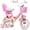Pink & White, variant on Glerc Maggie 14 inch Kids Girls Bike for Ages 3-5 Years Old Children, Princess Style Kids Bicycle with Doll-Seat & Basket & Training Wheels, Purple