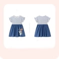 thumbnail image 6 of Bellafa Little Girl's Appliuqe Cotton Summer Dress Toddler Short Sleeve Tiered Swing A-Line Casual Sundress 2-7 Years, 6 of 7
