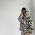 thumbnail image 4 of ZHaobin Autumn Baby Striped Hooded Sweatshirt 2024 New Long Sleeve Kids Hoodie for Boys And Girls Loose Casual Hooded Tops 9M-3T (brown,9M  73cm), 4 of 6