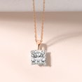 thumbnail image 3 of Lab Grown Diamond Pendant Necklace For Women | 1 Carat IGI Certified Cushion Shape FG-VS | Solitaire Pendant Necklace 18K Rose Gold | Martina Solitaire, 3 of 6