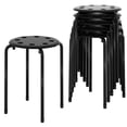 thumbnail image 1 of Taburetes VECELO Juego de 6 Apilables Altura 45 cm Negro, 1 of 8