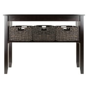Winsome Wood Morris Console Table with 3 Storage Baskets, Espresso Finish