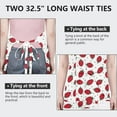 thumbnail image 6 of Strawberry Plants Fruit Dot White Pattern Apron-Garden Aprons for Women with Pockets-Cotton Linen Waterproof Kitchen Cooking Gardening Aprons Adjustable for Kitchen,Cooking,BBQ and Salon 33x27 Inch, 6 of 7