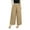 Khaki, variant on Women Wide Leg Pants Casual Solid color ElasticWaist Pants With Pockets Loose Pants Trousers
