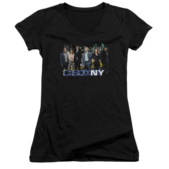 Csi Ny Cast Junior Women's V-Neck T-Shirt Black