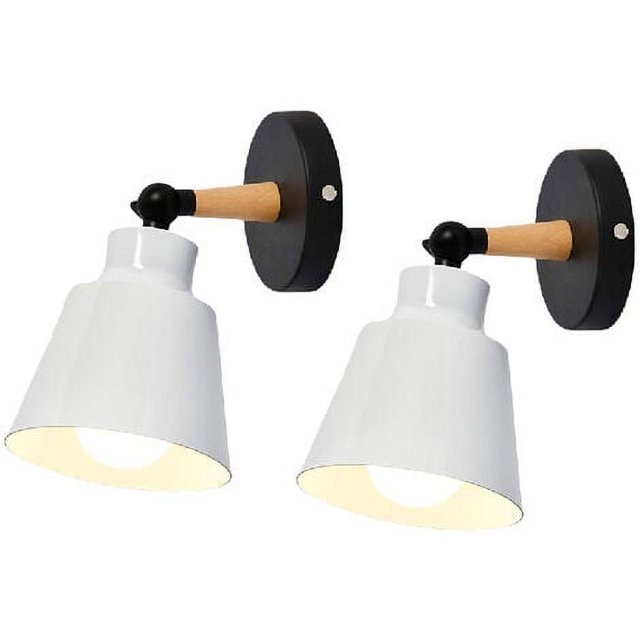 Juego de 2 lámparas de pared de metal industriales modernas E27 Edison Loft lámpara para cafetería, bar, pasillo, comedor, sala de estar, dormitorio, blanco FqyOCaYIjEeN