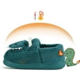 thumbnail image 2 of Girls Boys Home Slippers Warm Dinosaur House Slippers For Toddler Fur Lined Winter Indoor shoes, 2 of 7