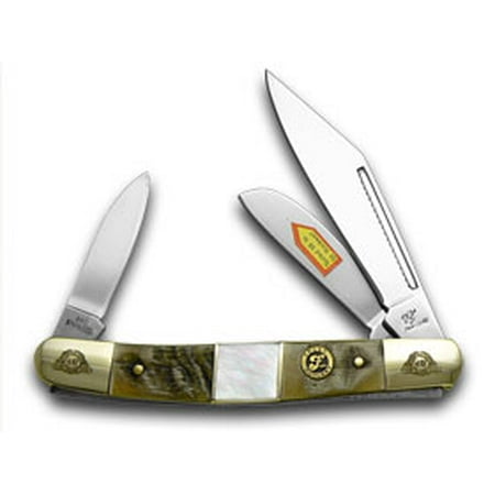 FROST FAMILY 40th Anniversary Ram Horn and Mother Of Pearl 1/600 Stockman Pocket Knife Knives