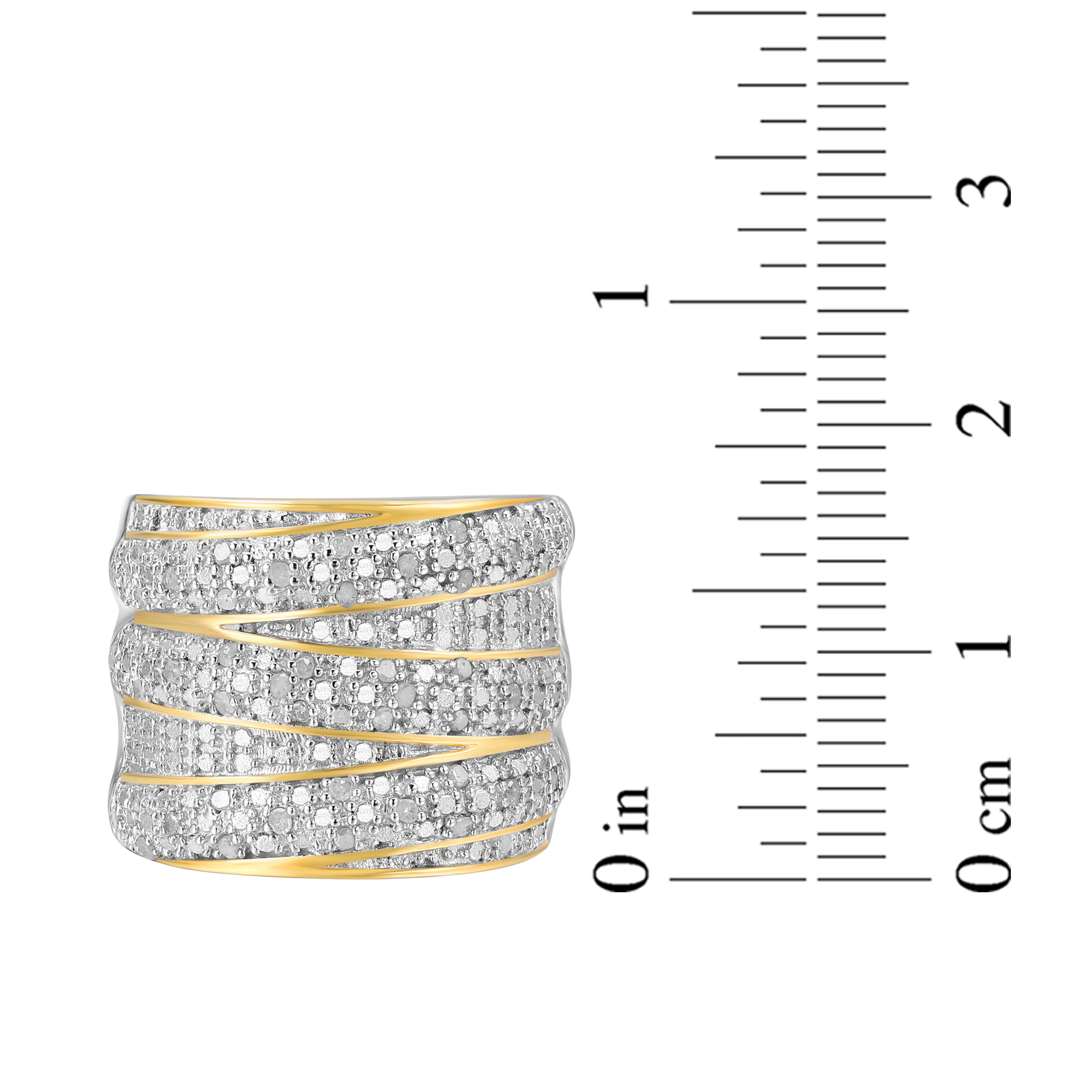 Morgan & Paige 1/4 cttw Diamond Dramatic Band in Two-Tone Rhodium over Bronze, Adult Female