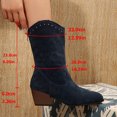 thumbnail image 5 of Viluyesy Womens Western Boots, Wide Calf Zipper Chunky Heels Fall Winter Fashion Cowboy Boots Blue US7.5, 5 of 9