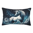 thumbnail image 3 of ZNDUO Rectangular Plush Cushion Cover, Fantastic Starry Unicorn Pattern Non-Pilling Hidden Zip Bedroom Sofa Pillowcases, 16"x24", 3 of 8
