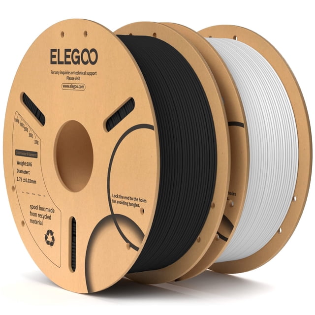Filamento para impresora 3D ELEGOO PLA, 1,75 mm, blanco y negro, 2 kg