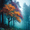 Trees, variant on Foggy Autumn Forest Tree Canvas Print, Modern Nature Landscape Art, Home Wall Decor