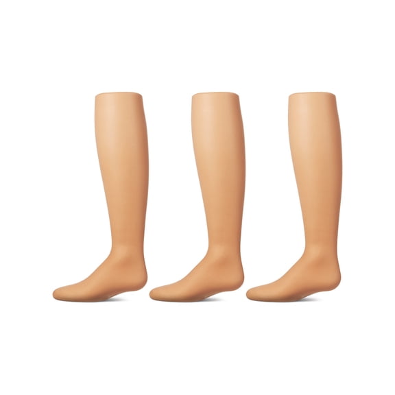 MeMoi 3 Pair Pack Semi-Opaque Tights - Girls - Female, C (18-20), Nude