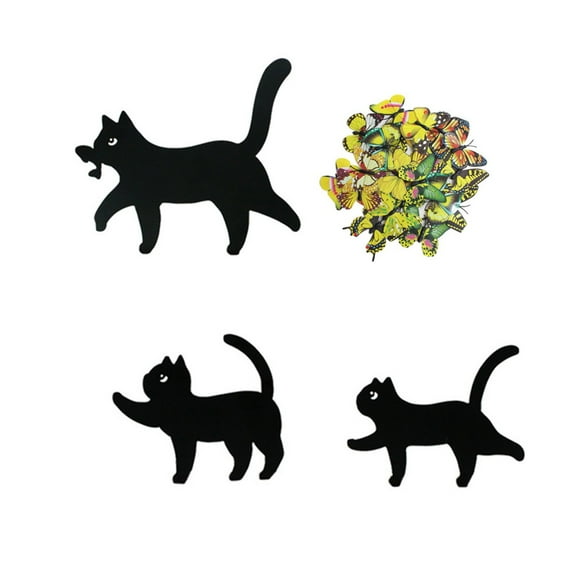 Decorative Metal Cat Family Wall Art Set of 3 Black Silhouette Cat Figures for Home, Garden, Patio or Office Decor