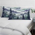 thumbnail image 4 of Dark Purple Forest Throw Pillow Covers, Watercolor Clouds Trees Mountain Soft Breathable Pillow Cases with Invisible Zipper for Sleeping, Toddler Pillowcases for Couch Bed Sofa Chair 12x20 Inches, 4 of 9