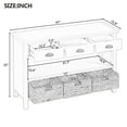 thumbnail image 4 of 3-Tier Wood Console Table with 3 Drawers,Retro Entryway Table Hallway Table with 3 Woven Baskets for Living Room, Hallway, Foyer,Office,Espresso, 4 of 7