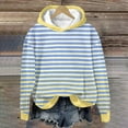 thumbnail image 2 of XFLWAM Womens Oversized Hoodies Pullover Striped Printing Sweatshirts Fall Long Sleeve Tops Trendy Loose Fit Outfits Light Blue XXL, 2 of 4