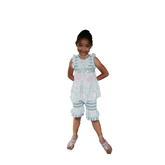 Girls' Floral Short Sleeve Top and Pants, 2pc Outfit Set (Toddler Girls)