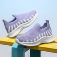 thumbnail image 4 of WZEIIOT Girls Breathable Mesh Sneakers Lightweight Casual Slip-On Soft Sole Sports Shoes, 4 of 9