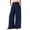 CKN138-Navy, variant on Women Linen Wide Leg Pants High Smocked Waist Boho Loose Fit Dressy Casual Beach Travel Palazzo Pants Black S