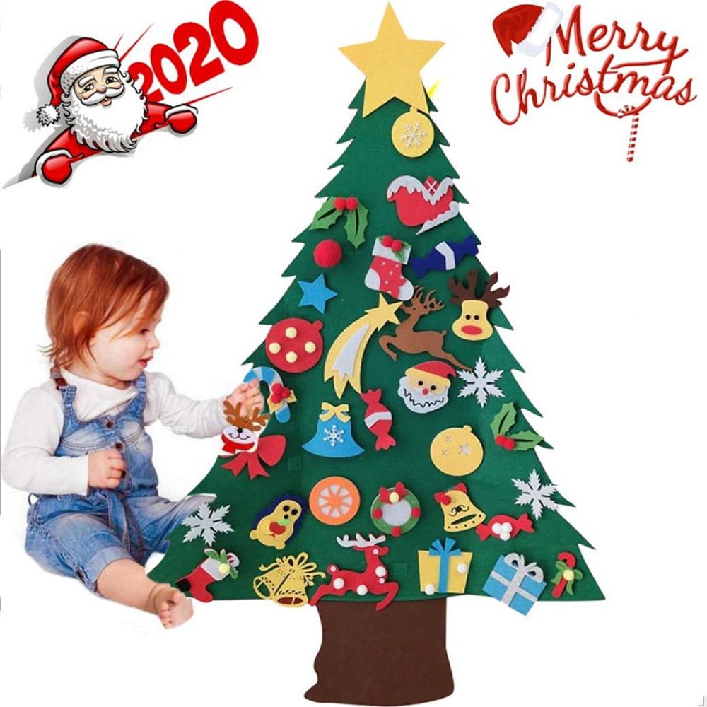 Download Trasner Christmas Tree With Ornaments Xmas Decorations Wall Hanging Felt Trees Craft Kits For Kids Christmas Gift New Year Party Supplies Walmart Com Walmart Com Yellowimages Mockups