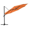 thumbnail image 4 of CorLiving 11.5ft Deluxe Tilting and Rotating Offset Patio Umbrella with Aluminum Frame and Durable Canopy, Orange, 4 of 11